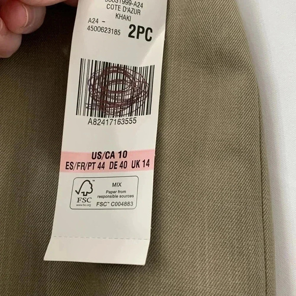 Women’s LeSuit 2 Piece Pant Suit Set Size 10 Tan NEW WITH TAGS - Picture 8 of 13